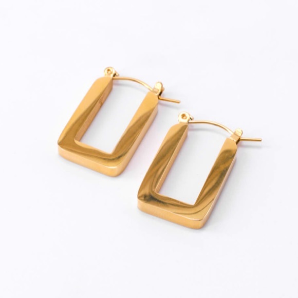Square hoop earrings - Picture 3 of 4